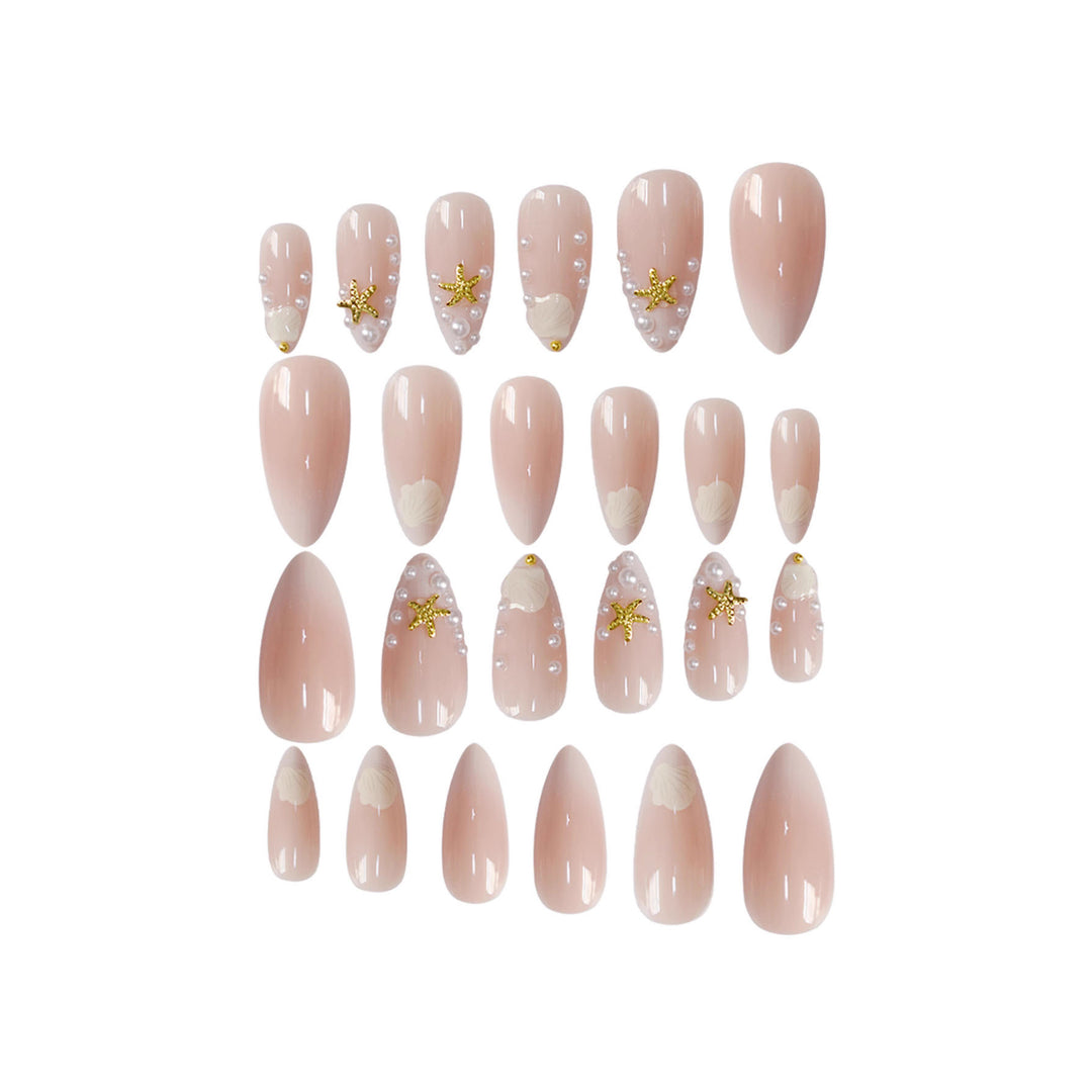 Artistic Shell-Inspired Press-On Nail Art Bowlift