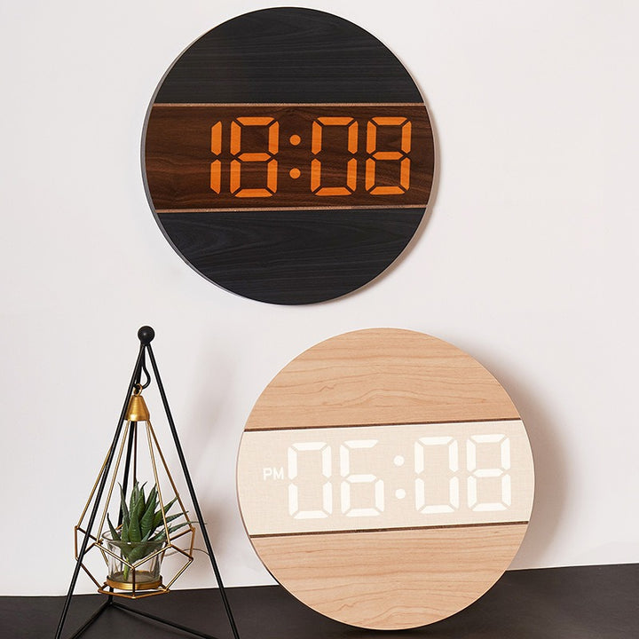 Creative digital watch in a modern wood design Bowlift