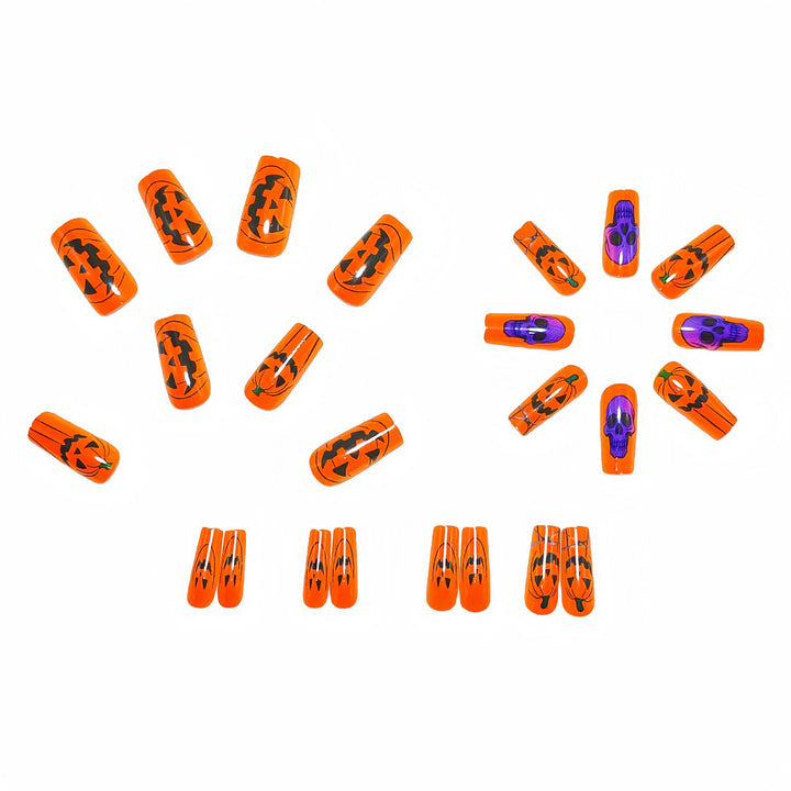Halloween artificial nails with vibrant spooky design Bowlift
