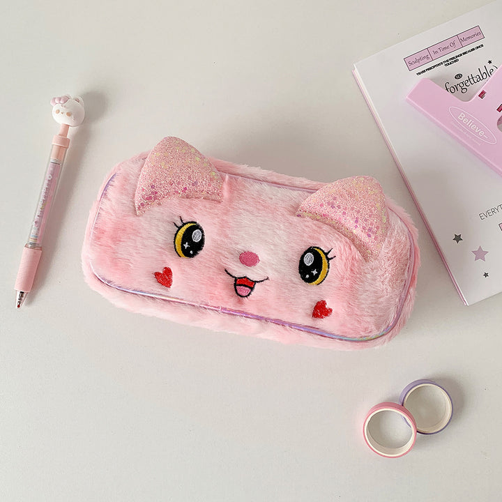 Plush Animal-Themed Pencil Case Bowlift