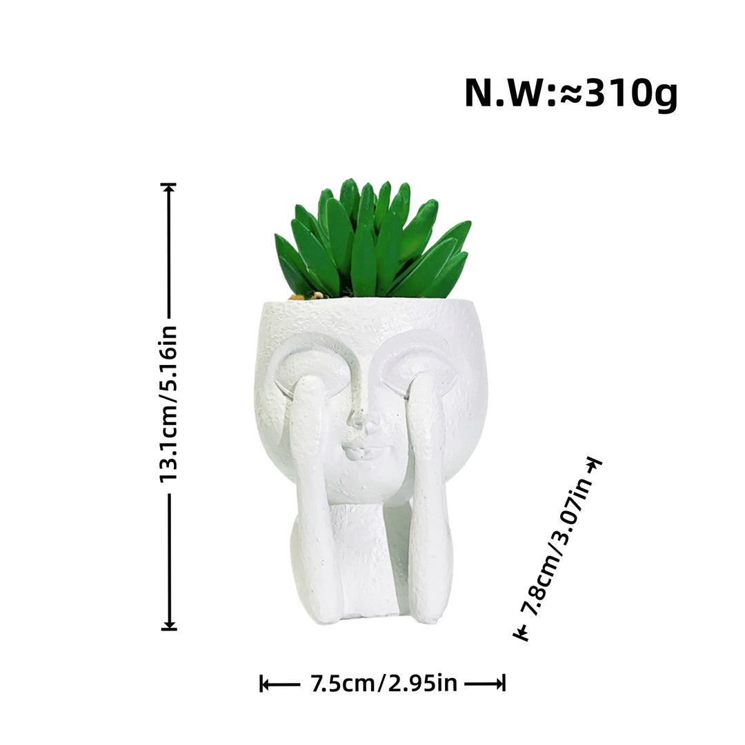 Plant pot with face motif Bowlift