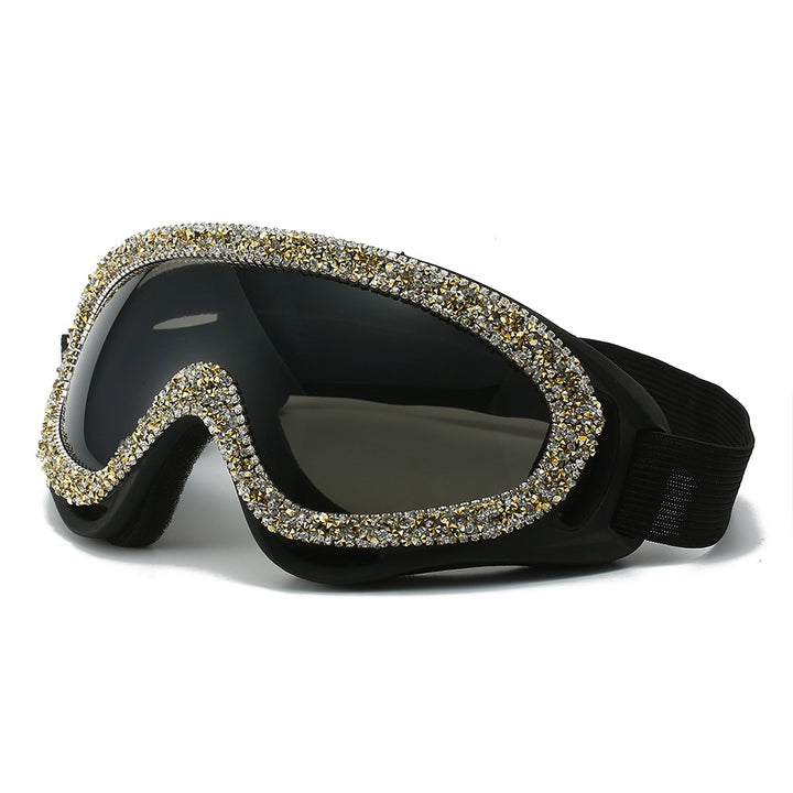 Ladies sporty ski goggles with glamorous crystal embellishments Bowlift