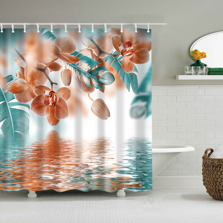 Floral Patterned Bathroom Shower Curtain Bowlift