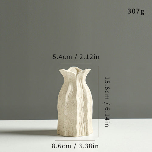 Artistic Fluted Ceramic Vase