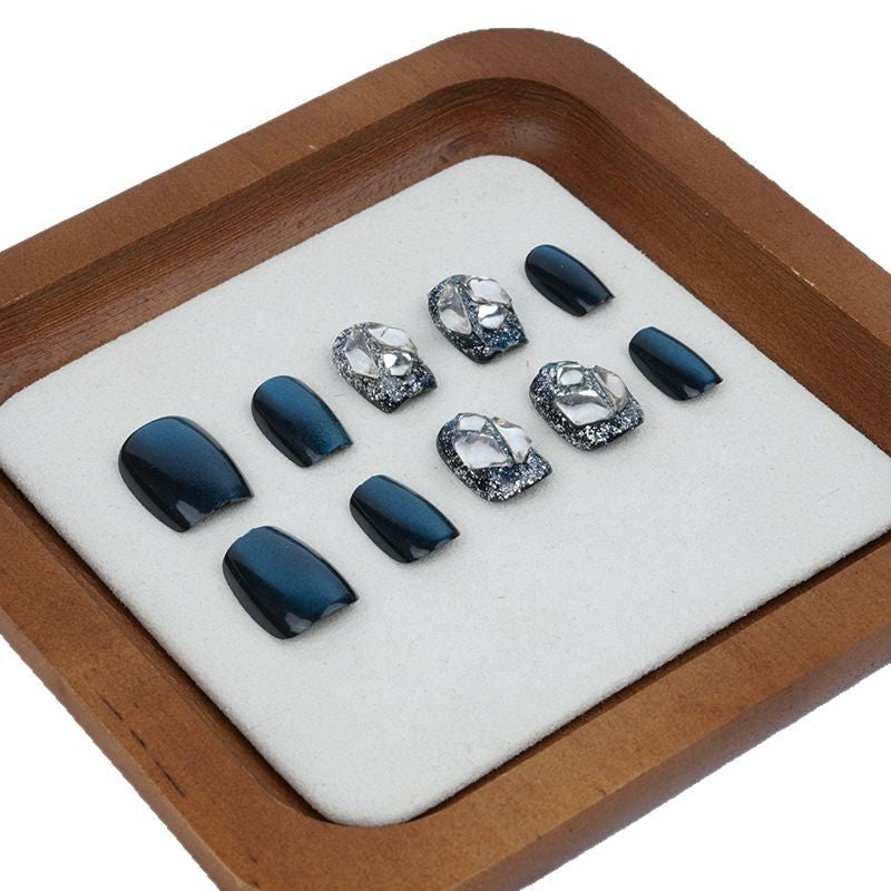 Premium Rhinestone-Studded Press-On Nail Set Bowlift