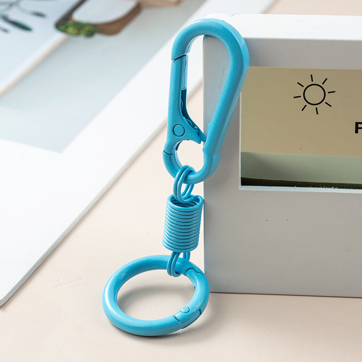 Durable silicone-coated carabiner keyring set with retractable coil Bowlift