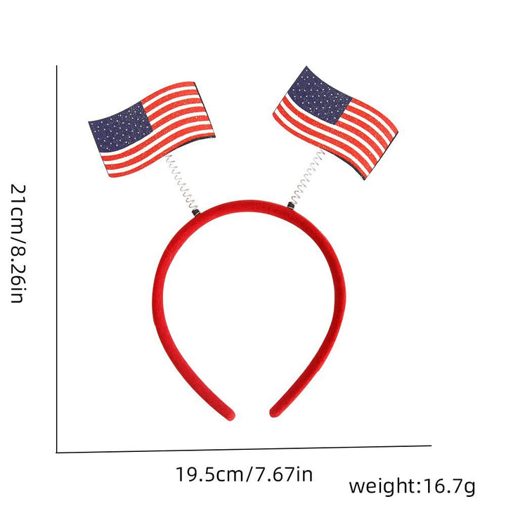 Women's Independence Day patriotic pompom headband with tinsel star toppers Bowlift