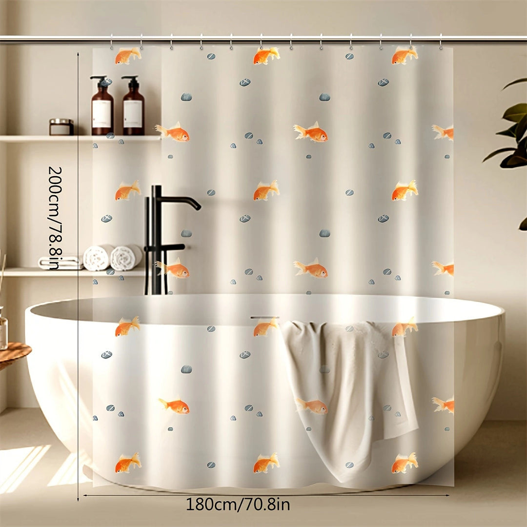 Goldfish Pattern Shower Curtain Bowlift