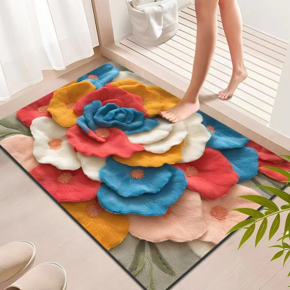 Floral Textured Indoor Mat Bowlift