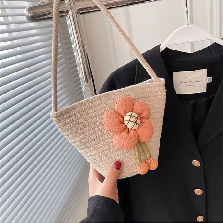 Flower-embellished shoulder bag Bowlift