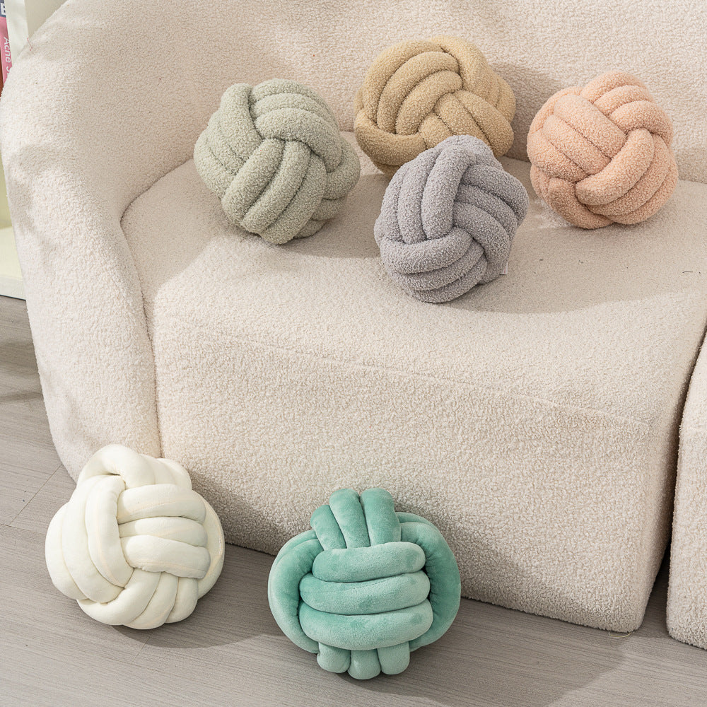 Plush Knotted Velvet Throw Pillow Decorative Accent Cushion Bowlift