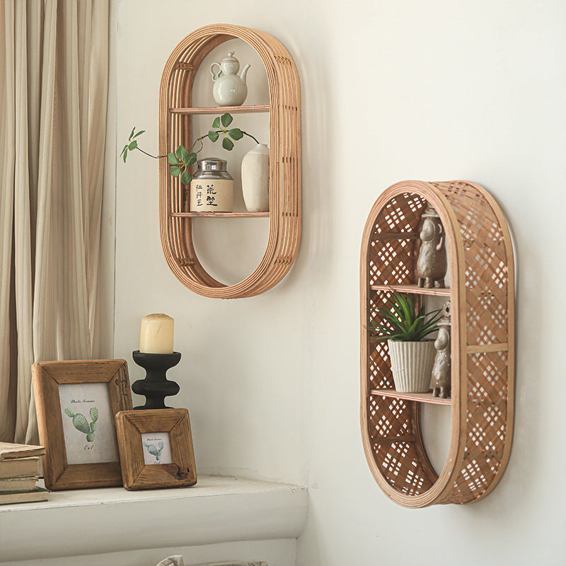 Wall shelf made of natural rattan Bowlift