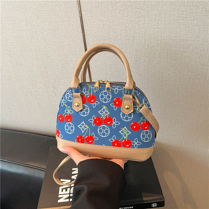 WoEmbroidered Cherry Pattern Handbag Bowlift