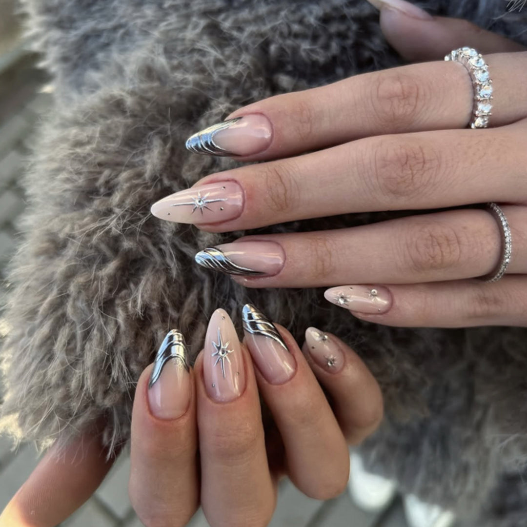 Artistic nail extensions with delicate designs Bowlift