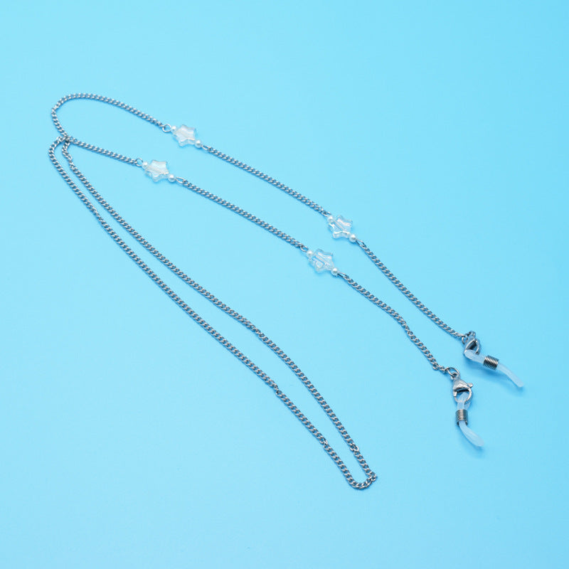 Stylish Eyewear Retainer Chain with Decorative Accents Bowlift