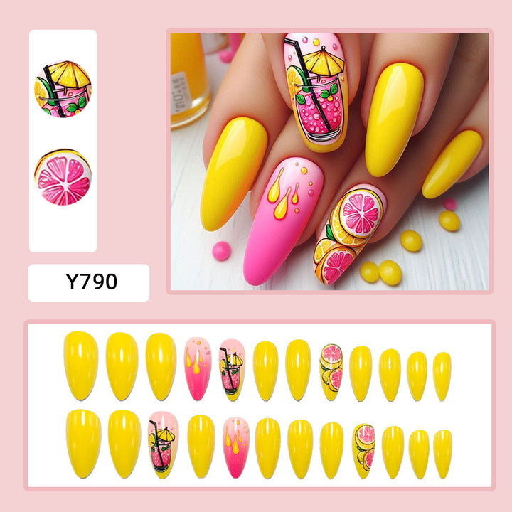 Artificial nails in cheerful cocktail design Bowlift
