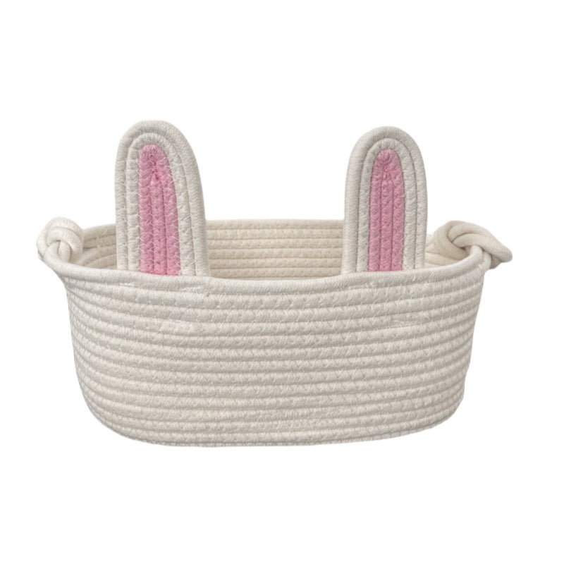 Ladies Playful Storage Basket with Bunny Ears Bowlift