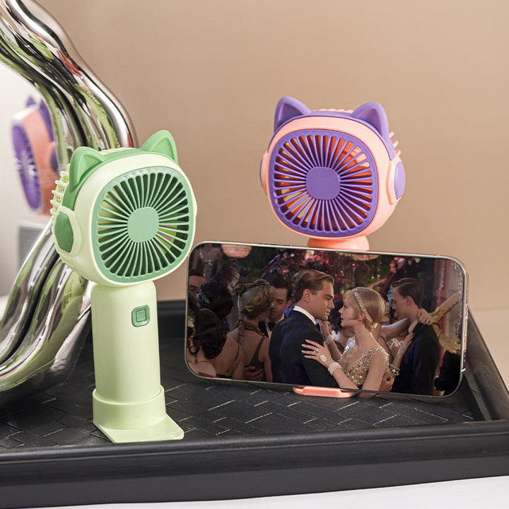 Women Portable Hand Fan in Cat Design Bowlift
