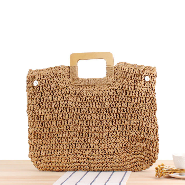 Handcrafted basket bag with modern wooden handle Bowlift