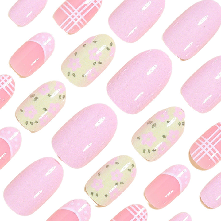 Floral Patterned Press-On Nail Art Tips Bowlift