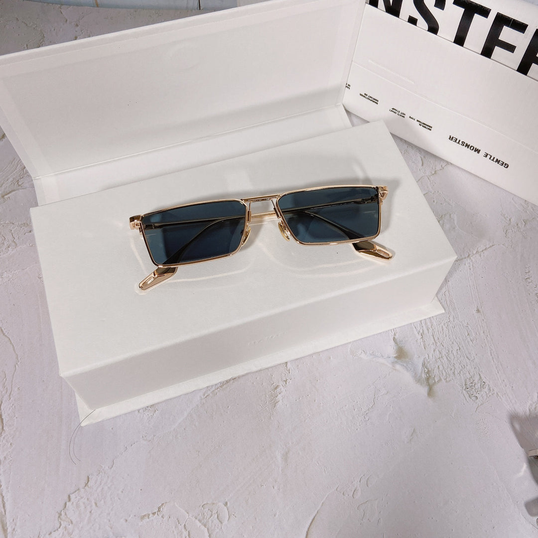 Fashionable sunglasses with rectangular metal frame Bowlift