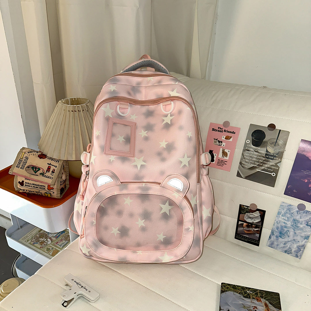 Backpack with Cute Applications and Thoughtful Storage Bowlift