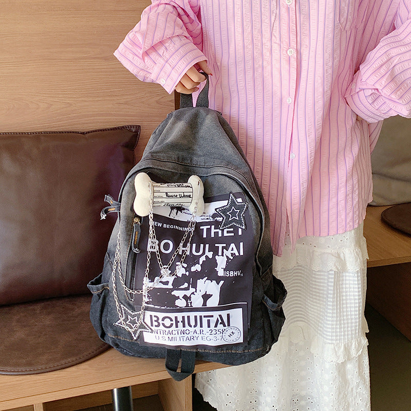 Casual Graphic Print School Backpack Bowlift