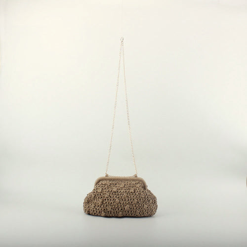 Elegant crochet handbag with fine chain strap Bowlift
