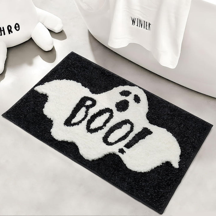 Ghost-Themed Plush Bath Mat Bowlift