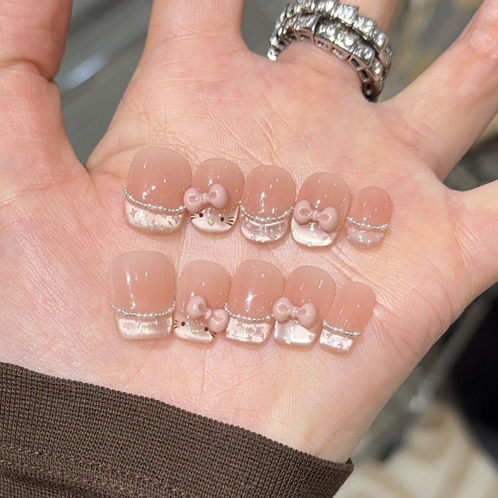 Artificial Nail Art Tips with Playful Design Bowlift