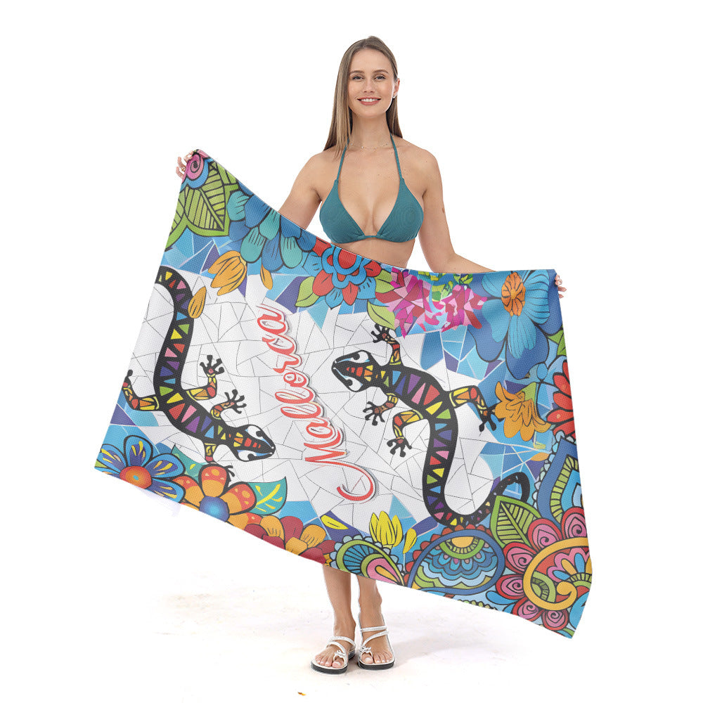 beach towel with unique underwater motif Bowlift