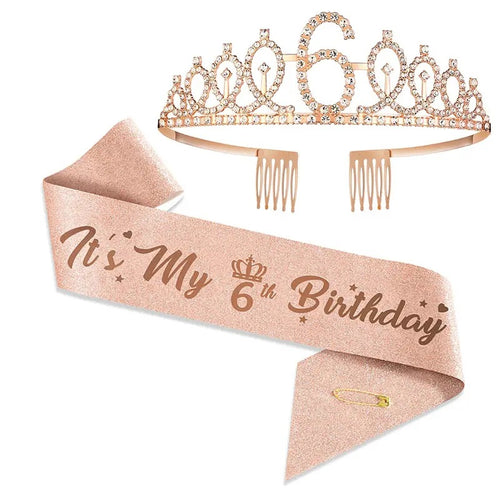 Women Glittering Tiaras with Festive Birthday Banner Bowlift
