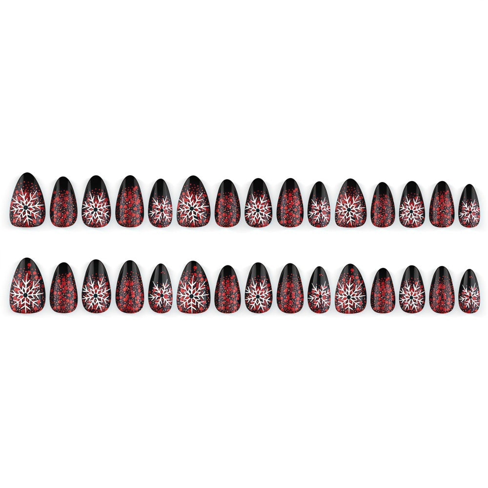 Artificial nails with snowflake design Bowlift