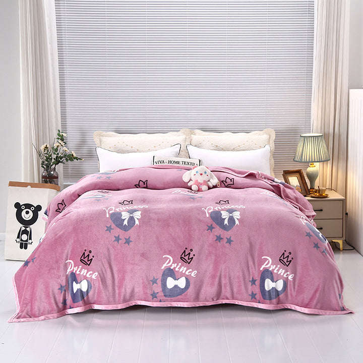 Women's Fluffy Cuddle Blanket with Playful Cloud Pattern Bowlift