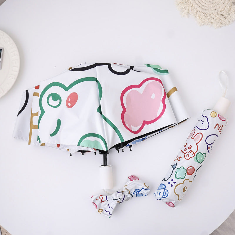 Women's creative folding umbrella with colorful designs Bowlift