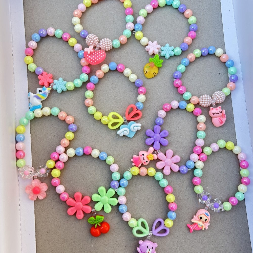 Colorful bracelet with flower charms Bowlift