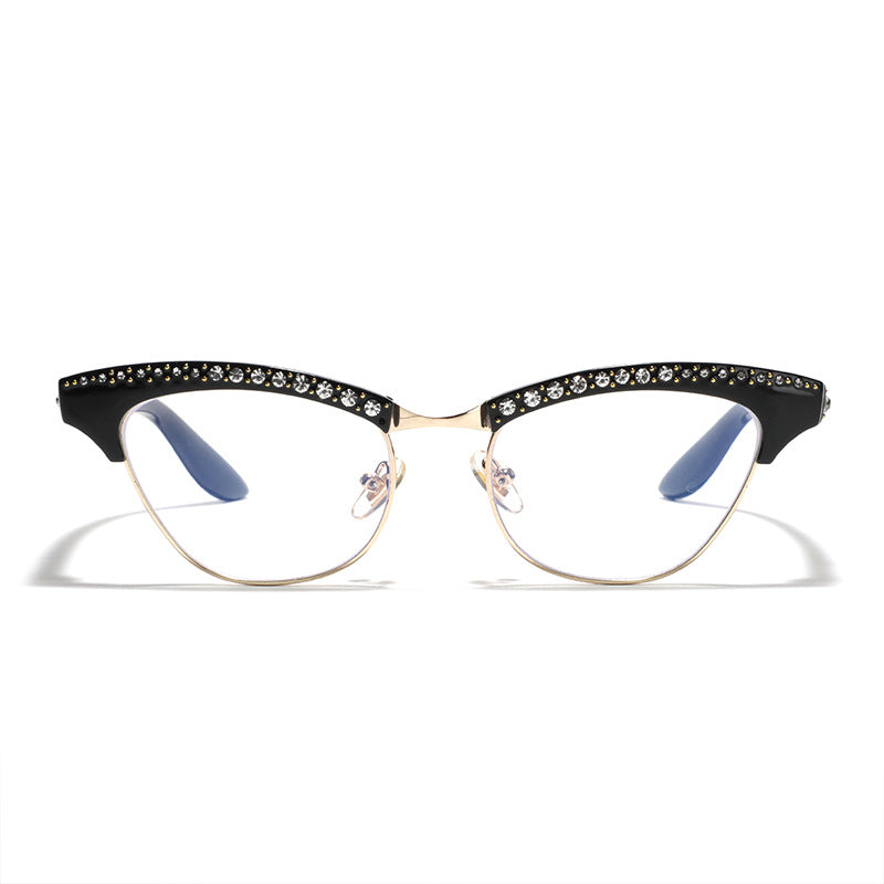 Women's Cat Eye Glasses with Elegant Glitter Details Bowlift