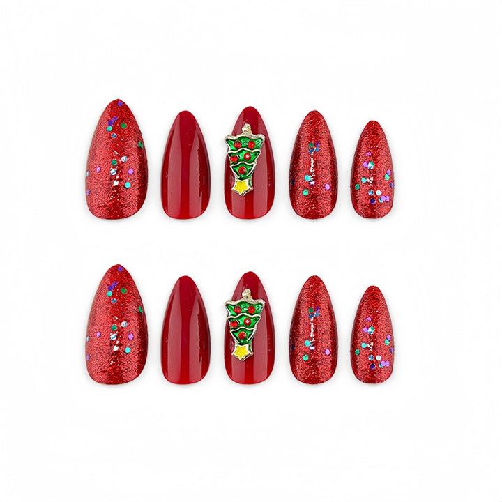Artificial nails with festive Christmas design Bowlift