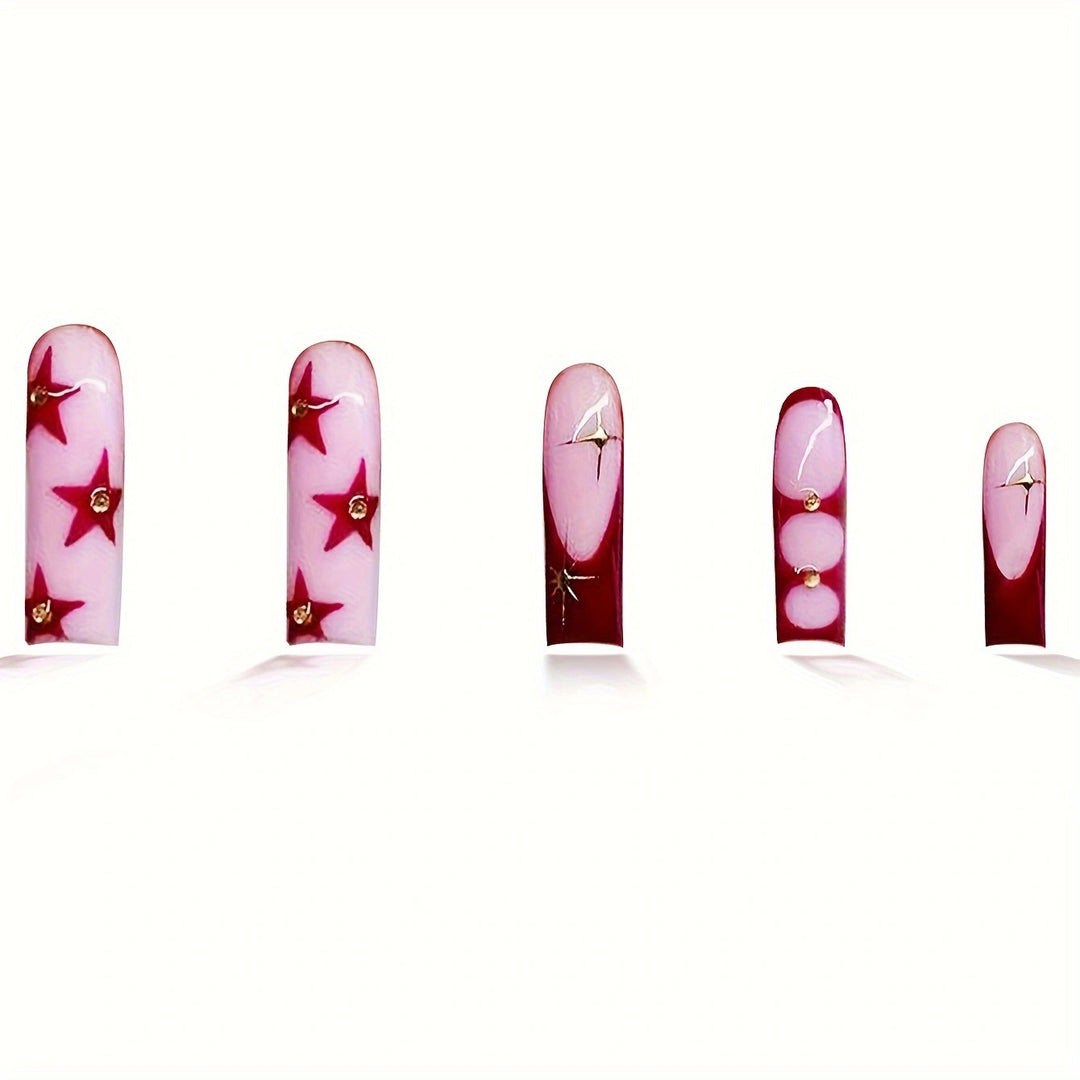 Star-Accent Press-On Nail Art Bowlift