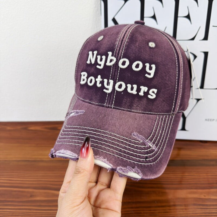 Women's Distressed Adjustable Baseball Cap Bowlift