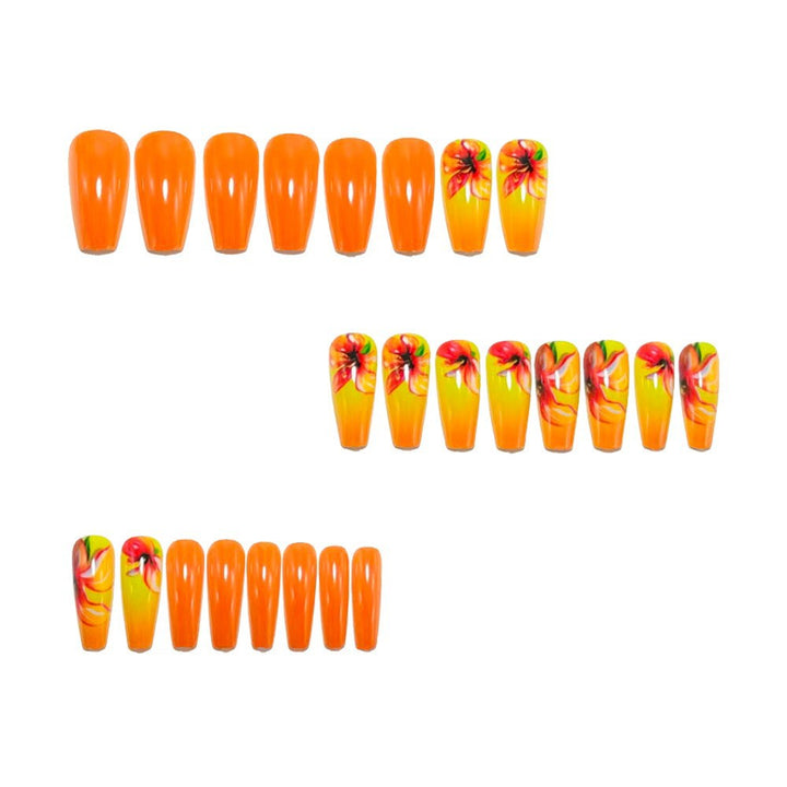 Artificial nails with elaborate floral design Bowlift