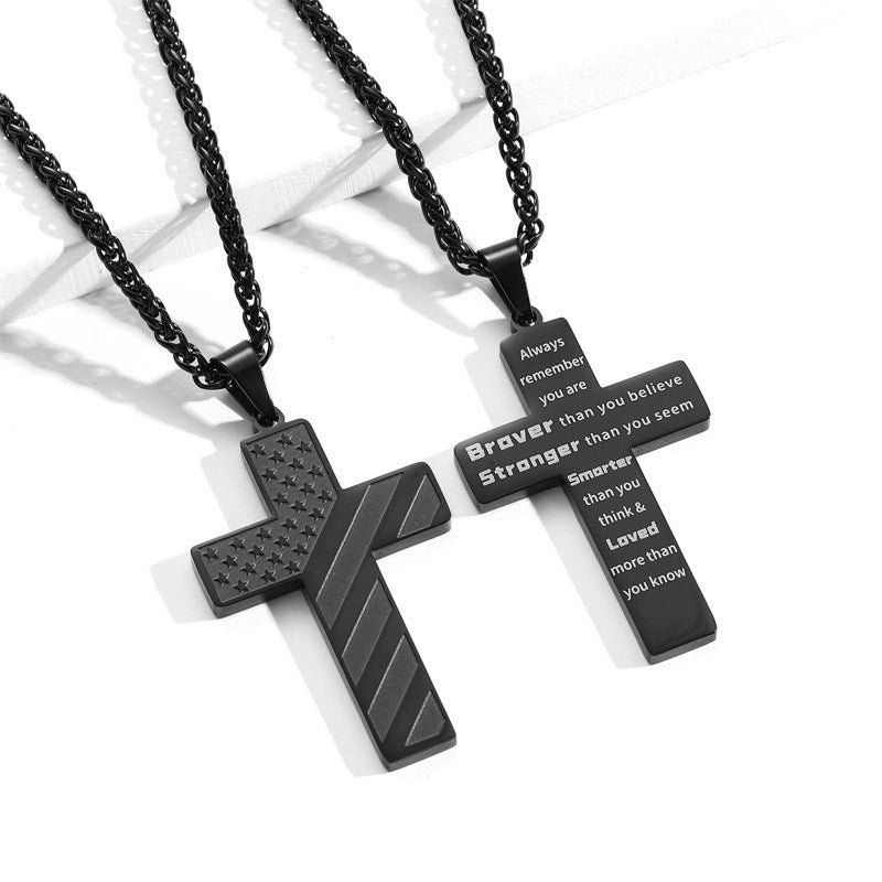 BowLift | American Flag Cross Pendant Necklace