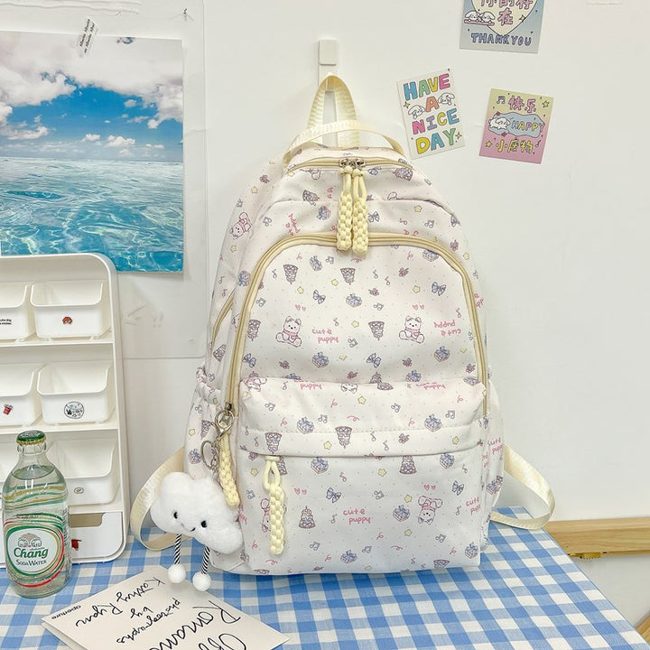 Whimsical Character Print Backpack