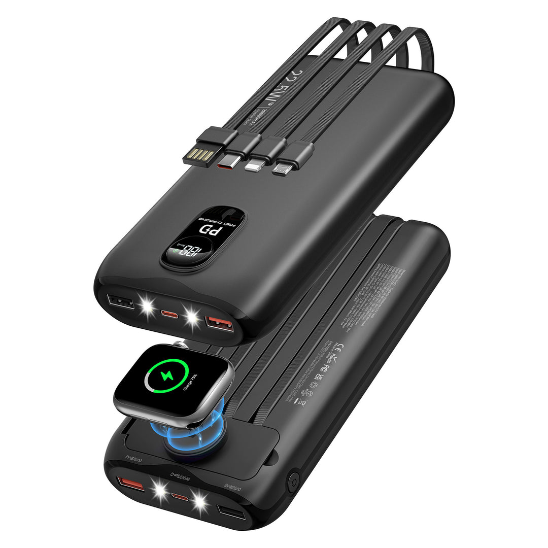 Portable power bank with fast inductive charging and multiple USB ports Bowlift