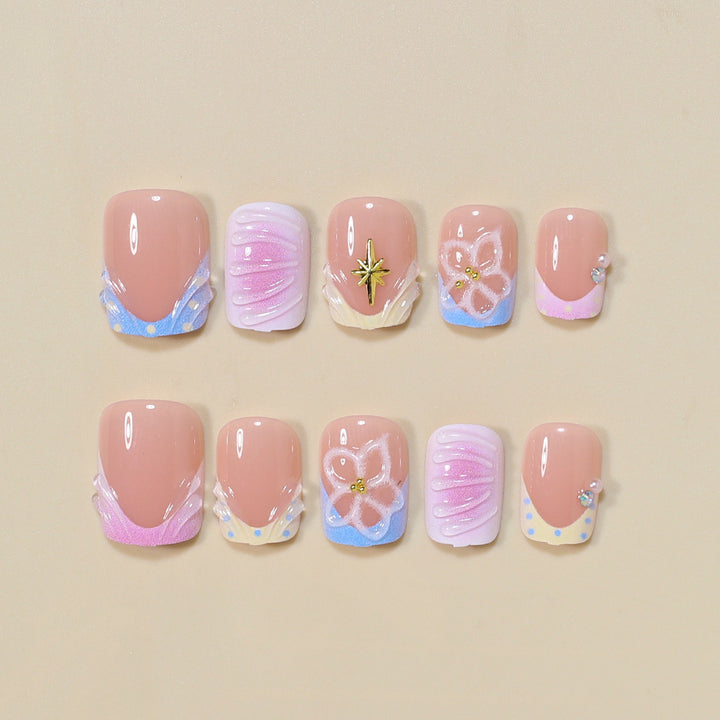 Artistic French Style Press-On Nails Bowlift