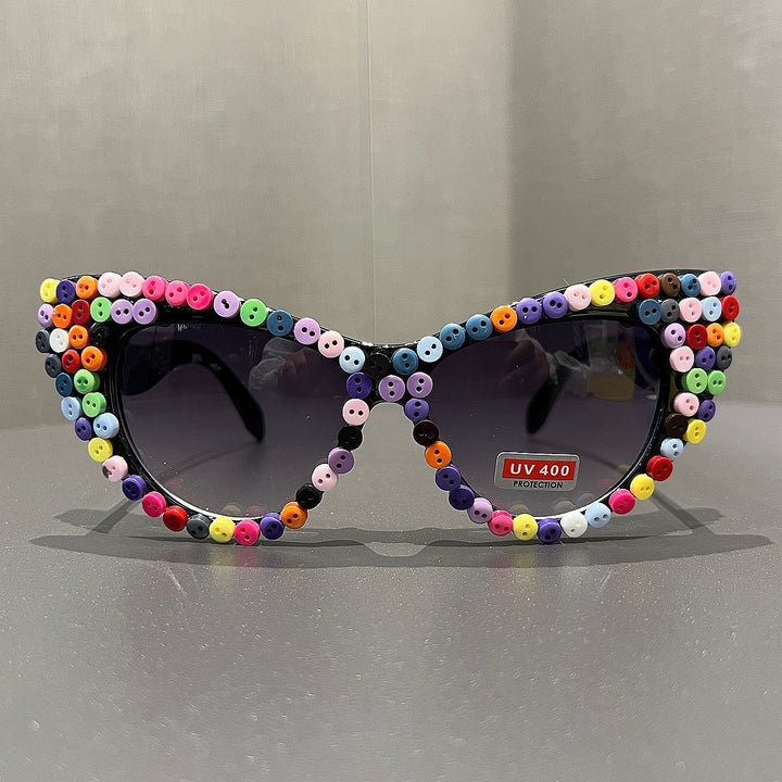 Women Cat-Eye Sunglasses with Color Accented Frame Bowlift