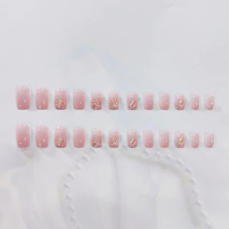 Glitter and gradient design artificial nails Bowlift