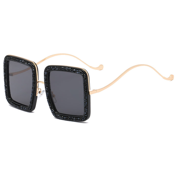 Women's glamorous sunglasses with sparkling crystal frame Bowlift