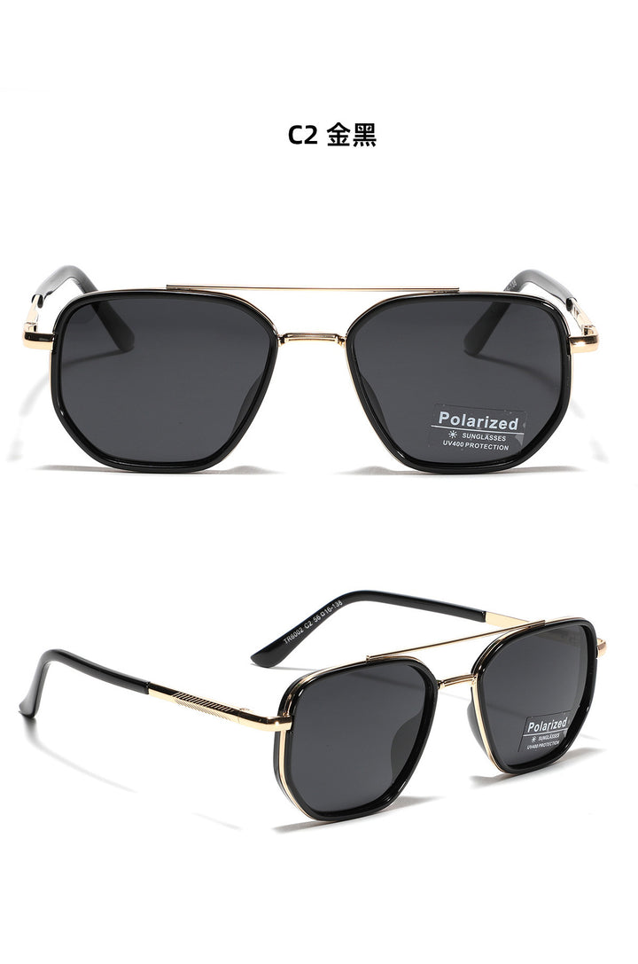 Women's Square Sunglasses with Polarized Lenses and Elegant Metal Frame Bowlift