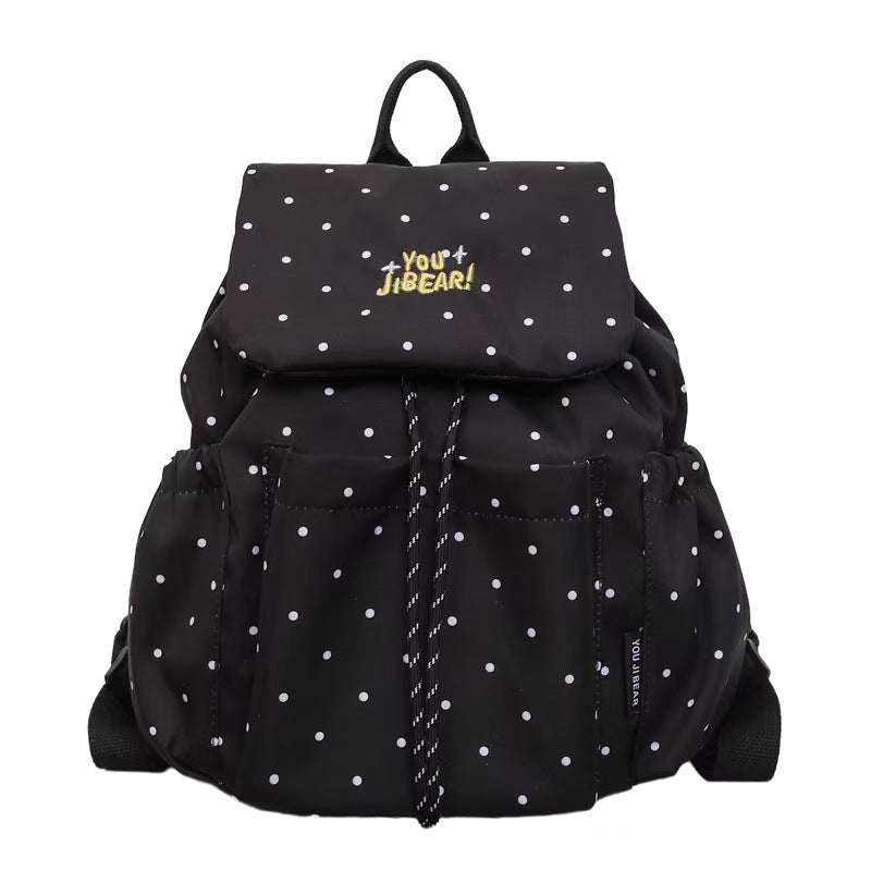 Polka Dot Textured Backpack Bowlift